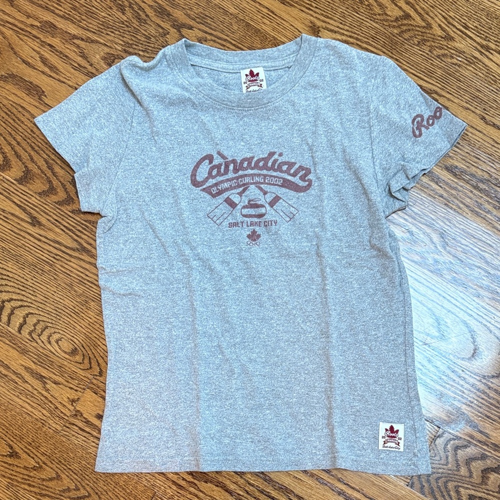 Roots Gray Salt Lake City Olympics 2002 Vintage T-shirt